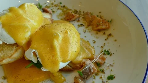 Eggs Benedict Stock Footage 75776193