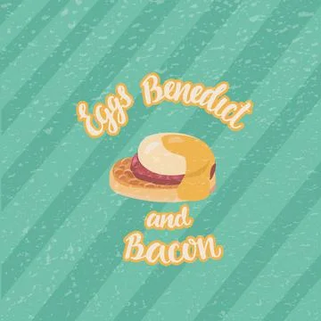 Eggs benedict Illustration for breakfast menu in a hotel, cafe, restaurant Stock Illustration
