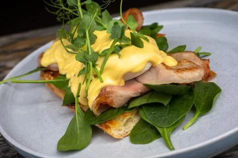 Eggs Benedict loaded Stock Photos