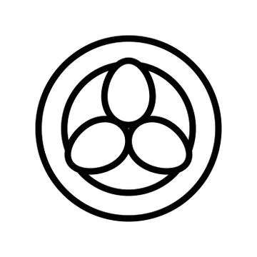 Eggs in bird nest vector, Easter line icon editable stroke Stock Illustration