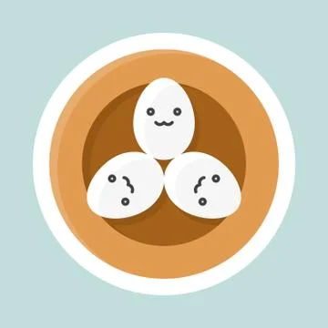 Eggs in bird nest vector icon, Easter and spring flat sticker Stock Illustration