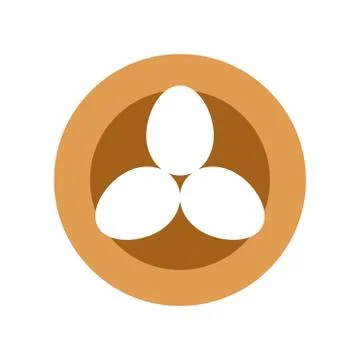 Eggs in bird nest vector, Isolated Easter flat style icon Stock Illustration