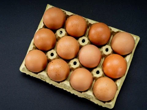 Eggs on a black background Stock Photos