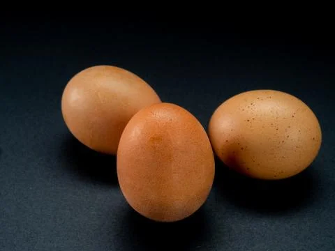 Eggs on a black background Stock Photos
