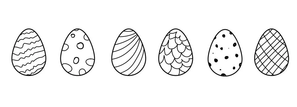Eggs in black style. vector file. Isolated on white background with a different Stock Illustration