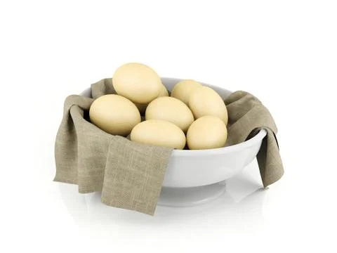 Eggs in a bowl isolated Stock Illustration