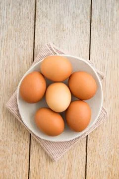 Eggs in a bowl Stock Photos