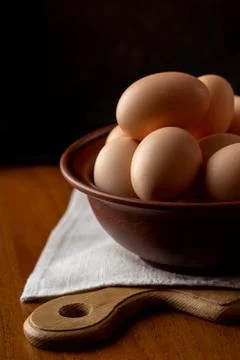 Eggs in a bowl Stock Photos