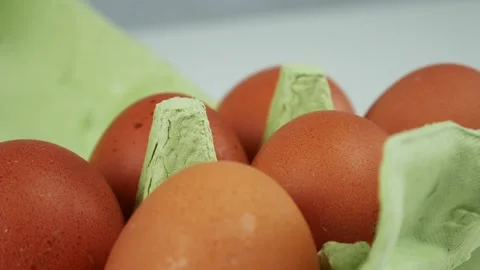 Eggs in a box. Close up Stock Footage 102129829