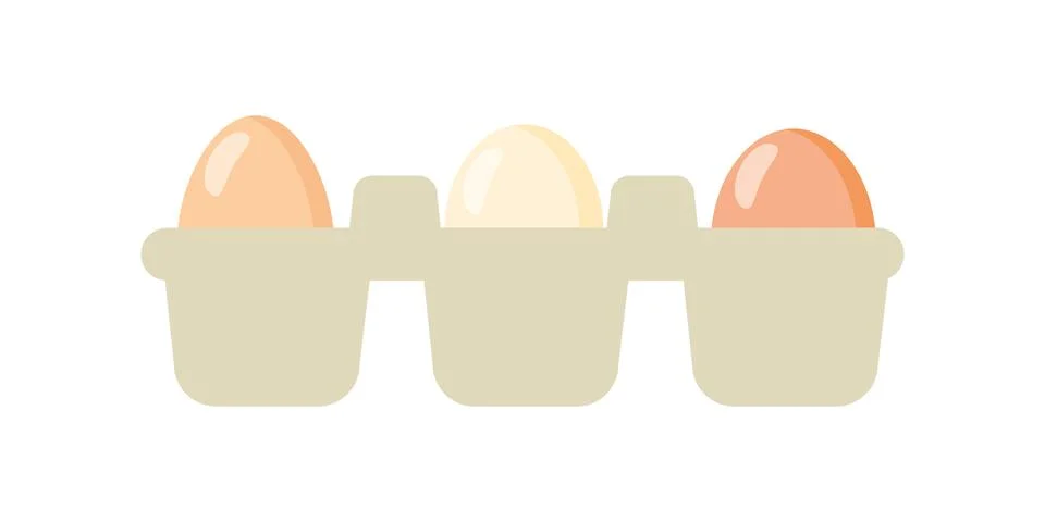 Eggs in box flat icon. Stock Illustration