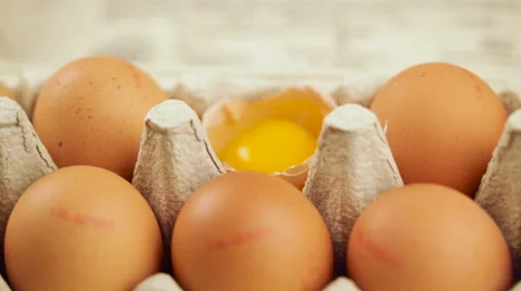 Eggs in a box Stock Footage 55610651