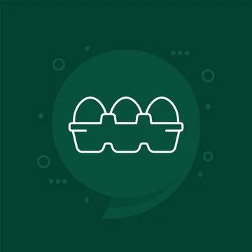 Eggs in box icon, linear vector Stock Illustration