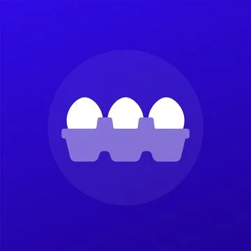 Eggs in a box icon, transparent design Stock Illustration