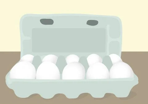 Eggs in a box Stock Illustration