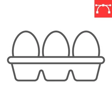 Eggs in box package line icon イラスト素材