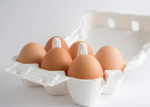 Eggs in a box Stockfoto's