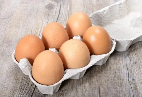 Eggs in a box Stock Photos