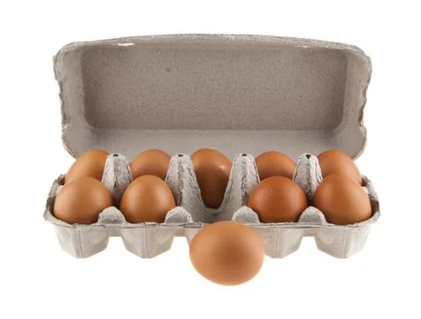 Eggs in box Stock Photos