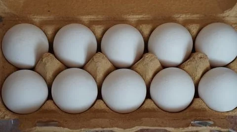 Eggs in a box Fotos de archivo