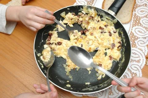 Eggs on breakfast Stock Photos