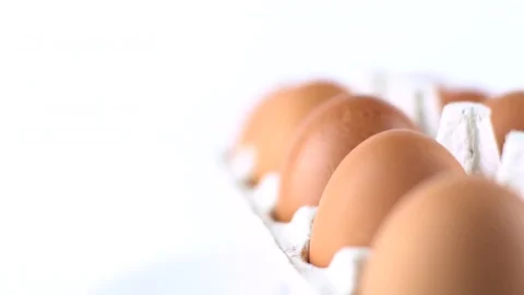 Eggs with brown shell isolated on white Stock Footage 72517429