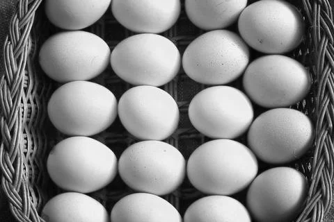 Eggs burlap rustic style 스톡 사진