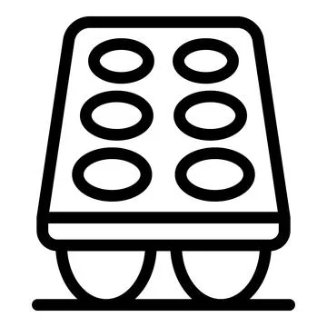 Eggs in a cardboard box being transported on a conveyor belt Stock Illustration