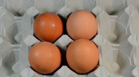 Eggs from cardboard Stock Footage 32151523