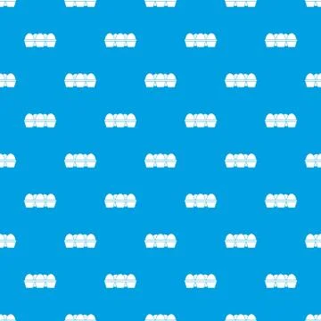 Eggs in carton package pattern seamless blue Stockillustratie