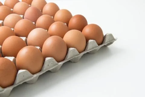 Eggs in carton package Stock-Fotos