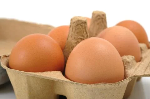 Eggs in carton Foto stock