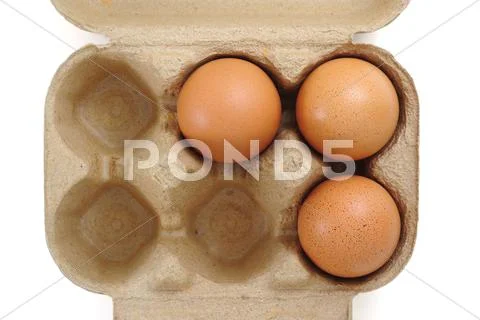 Eggs in carton Stock Photos