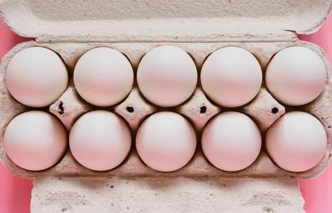 Eggs in carton Stock Photos