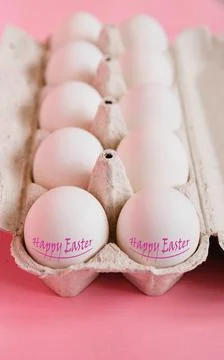 Eggs in carton Stock Photos
