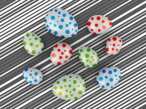 Eggs with colored dots 스톡 일러스트