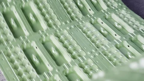 Eggs containers production line Stock Footage 148437972