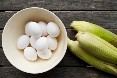Eggs corn Stock Photos