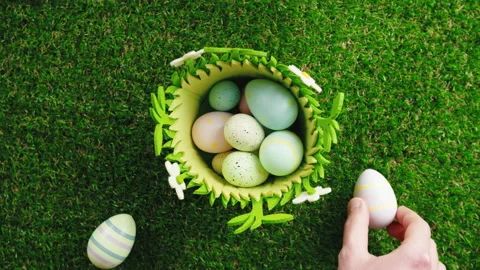 Eggs Decoration for Easter Holiday Stock Footage 234802311