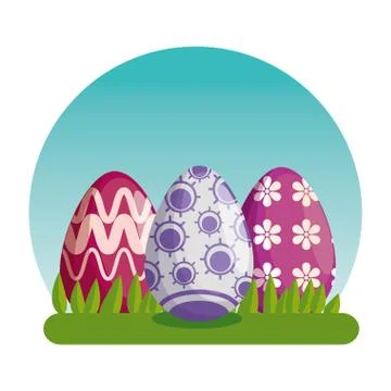 Eggs decoration to happy easter event Illustrazione stock