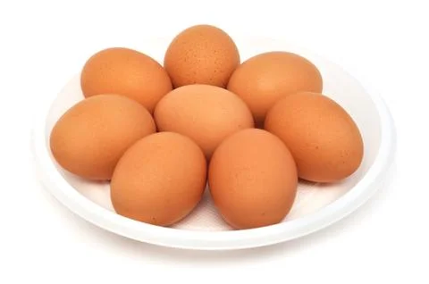 Eggs in a dish (isolated) Foto stock