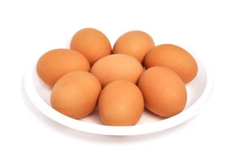 Eggs in a dish (isolated) Foto stock