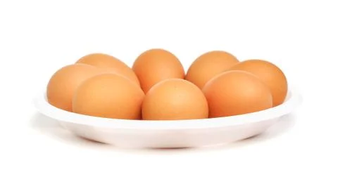 Eggs in a dish (isolated) Foto stock