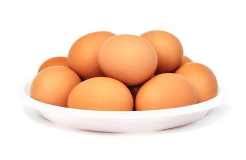 Eggs in a dish (isolated) Foto stock