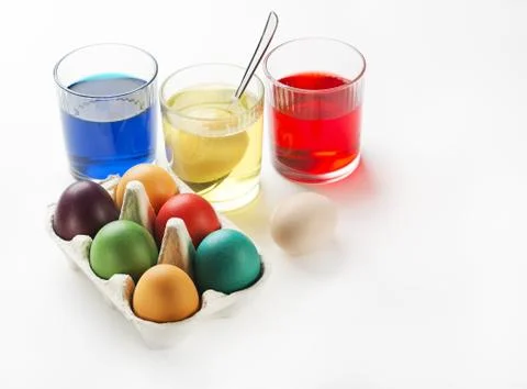 Eggs dyeing Stock Photos