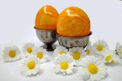 Eggs at an easter breakfast Stock Photos