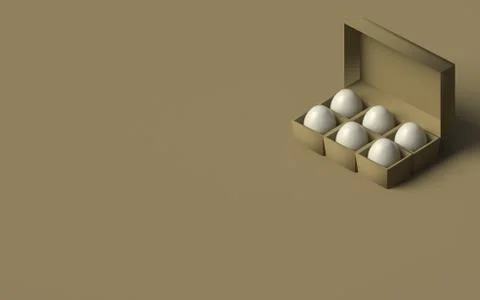 EGGS IN AN EGG BOX Ilustração Stock