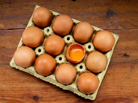 Eggs in an egg cup Stock Photos