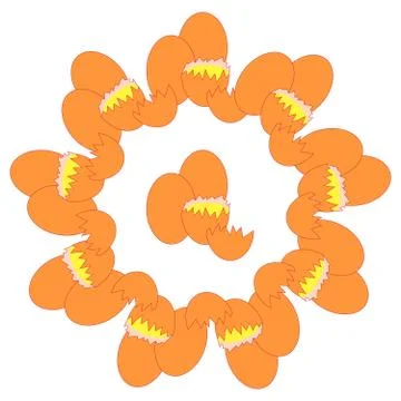 Eggs with egg yolk on white background. Vector illustration. Stock Illustration