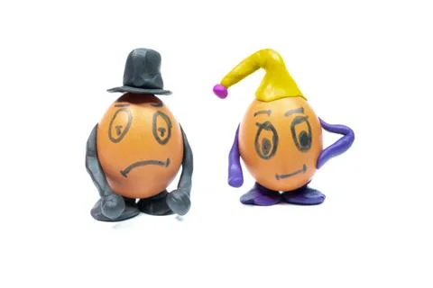 Eggs with emoticons. Stock Photos