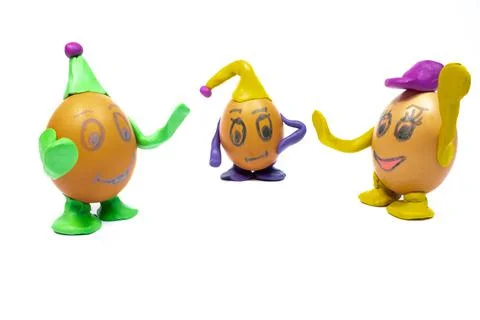 Eggs with emoticons. Stock Photos